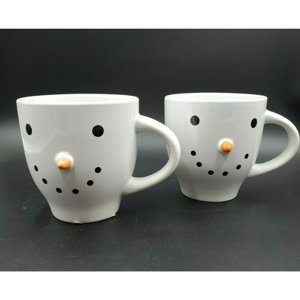 Royal Norfolk Snowman Mugs 20 oz Set of 2 Christmas Hot Chocolate Winter NWT